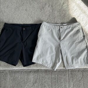 lululemon athletica Men’s Flat Front Shorts - Black & Light Gray